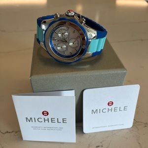 Michele Aqua Chronograph Watch with Jelly Band
